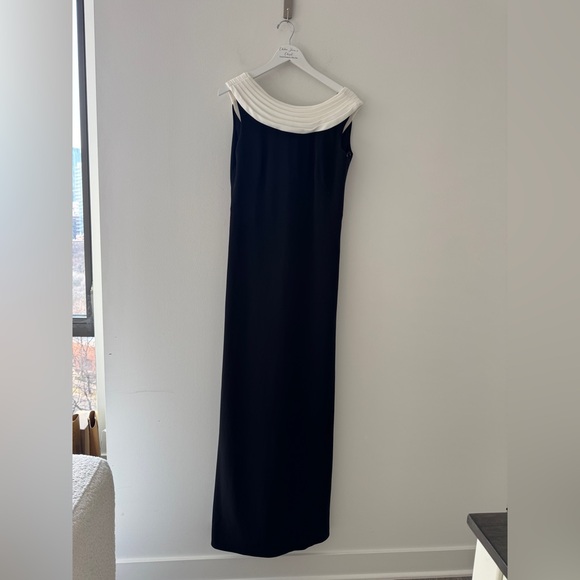 TADASHI SHOJI Plaza Drape Back Gown M - Picture 2 of 7